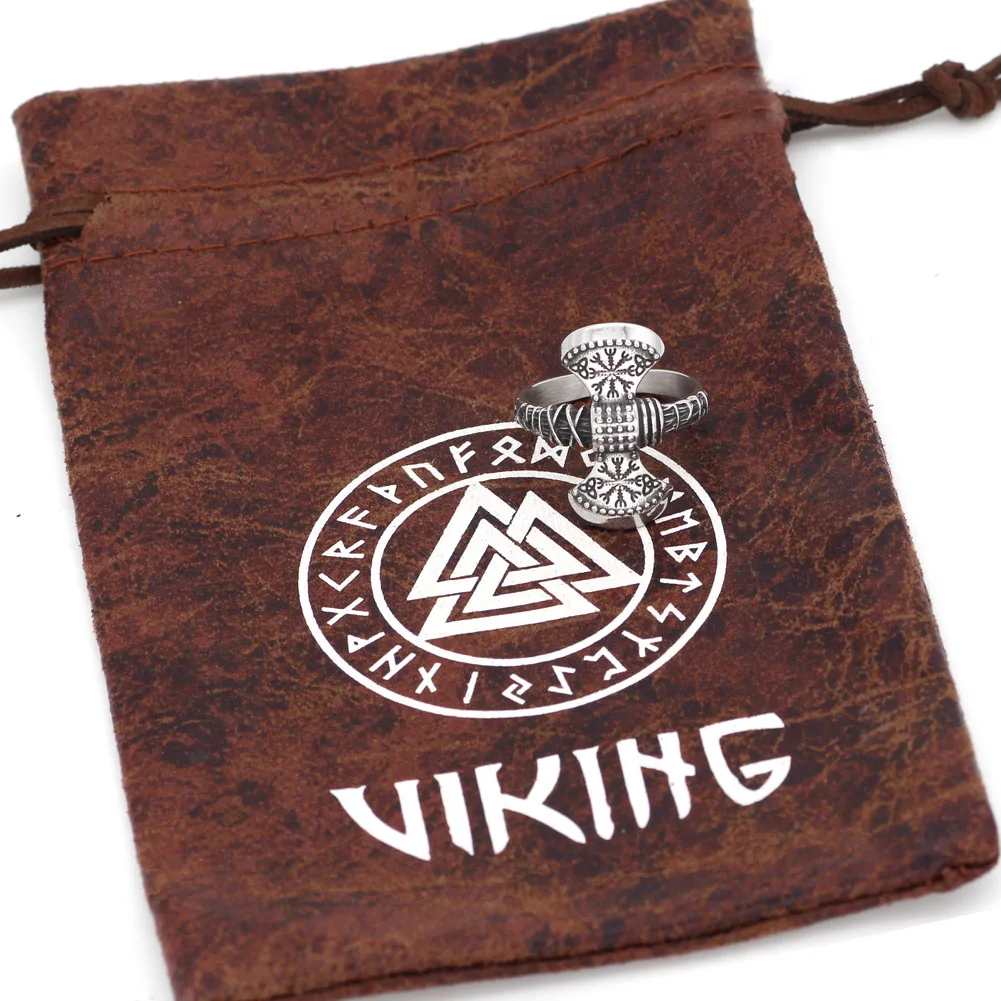 Nrodic viking Vegvisir Compass символ Одина axe кольцо из нержавеющей стали|Кольца| |