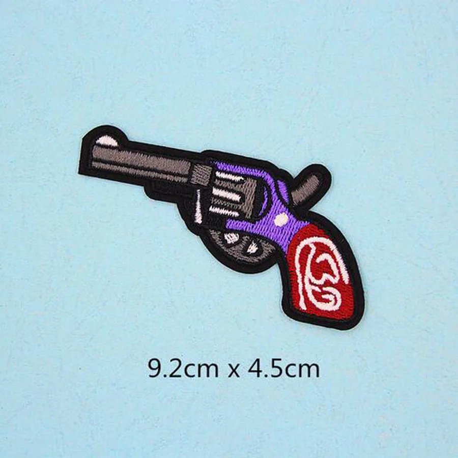 1 шт. тканевые вышитые нашивки с пистолетом и птицами для одежды наклейки сумка