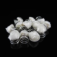 30pcs new white rose handmade bridal floral hairpin hair accessory wedding prom bridesmaid hair hairgrips hair accessory