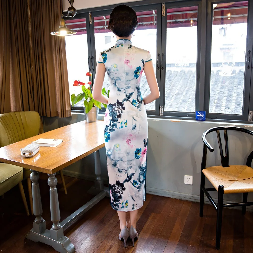 Мода 2017 новое весеннее длинное платье Qipao винтажное китайское стильное cheongsam