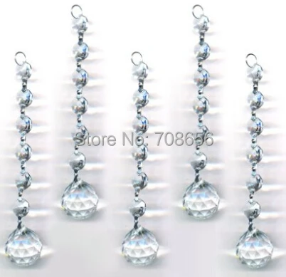 Прозрачная подвесная Хрустальная гирлянда из 5 страз свадебная нить с 6 бусинами