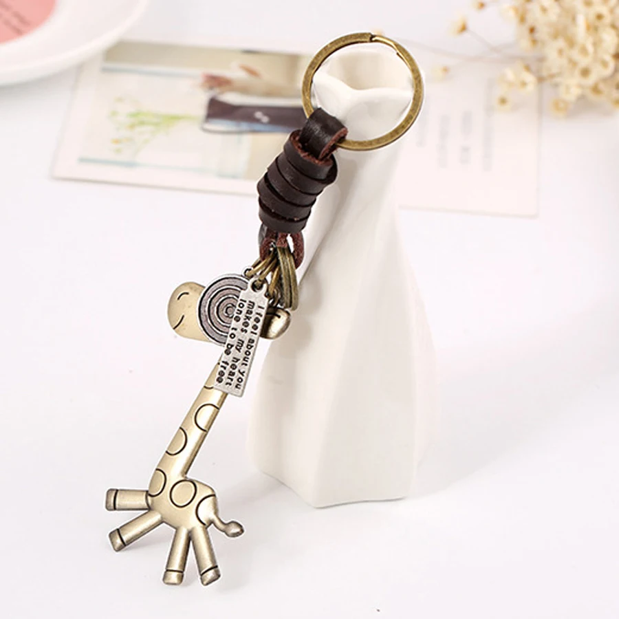 Модный креативный милый брелок в виде жирафа держатель кольца для мужчин