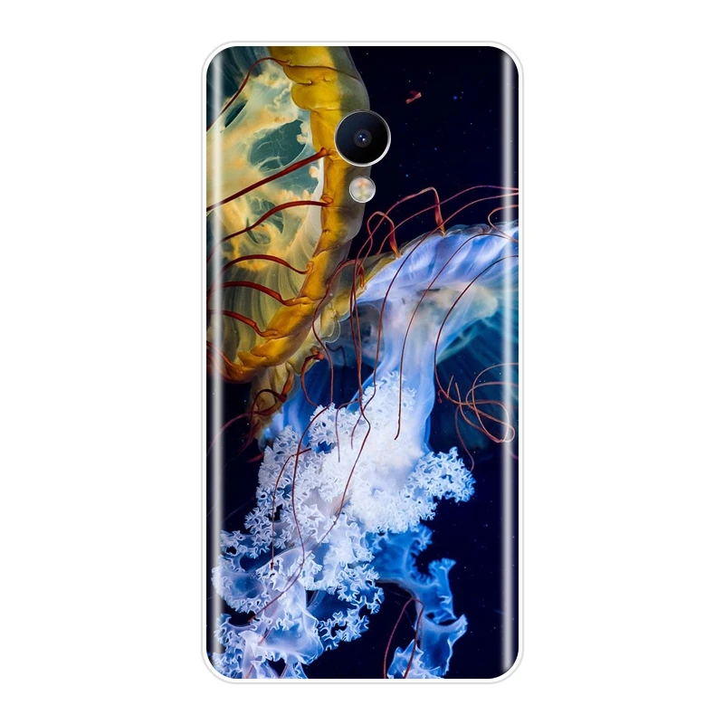 Чехол для Meizu M2 M3 M3S M5 M5C M5S M6 M6S M6T силиконовая Мягкая синяя задняя крышка с Медузой