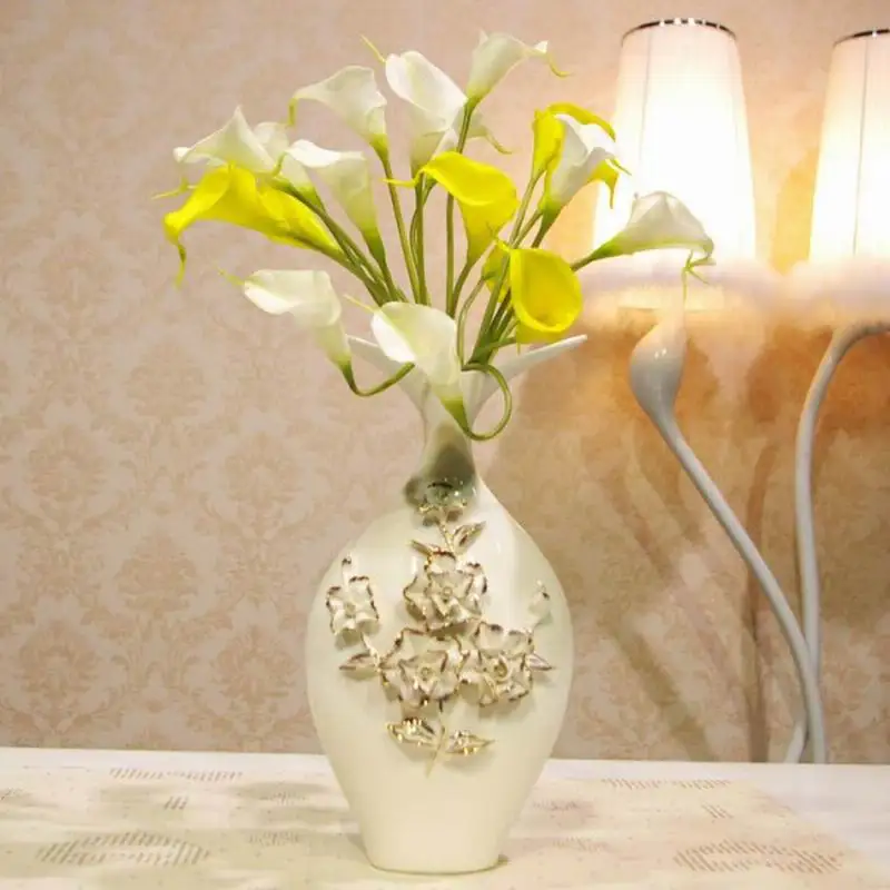 

Freel shipping 20pcs Real Touch Lily Calla Artificial Flower Home Wedding Bridal Decor Decorative Flowers & Wreaths 10 Colors