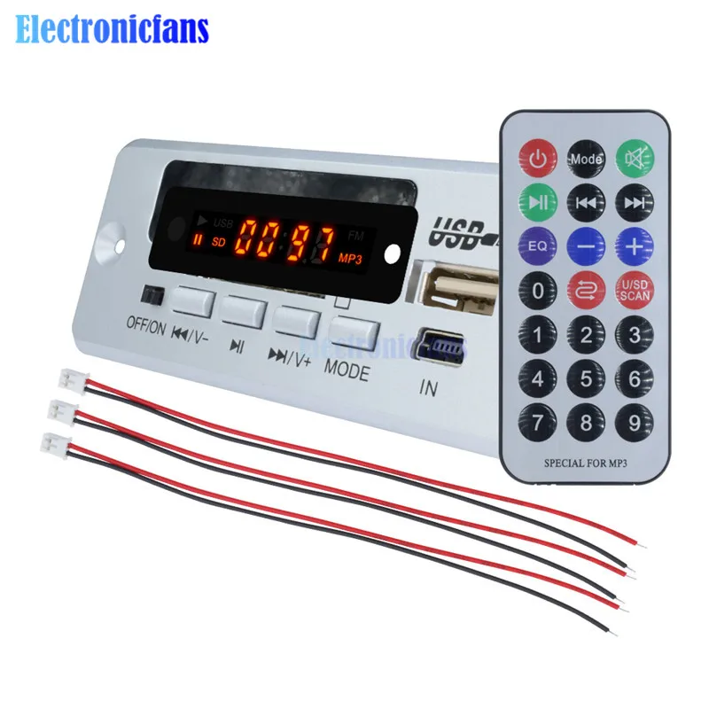 MP3 WAV U Disk & tf карта USB Mini 5 в декодер плата модуль декодирования звонков Bluetooth с 2*3 Вт