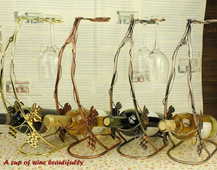 Бесплатная доставка Мода Железный искусство медь всплыли держатель вина бутылок