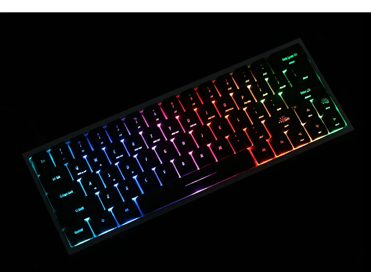 KBDfans 64 клавиши abs материал oem профиль колпачки с подсветкой 1,75 shift