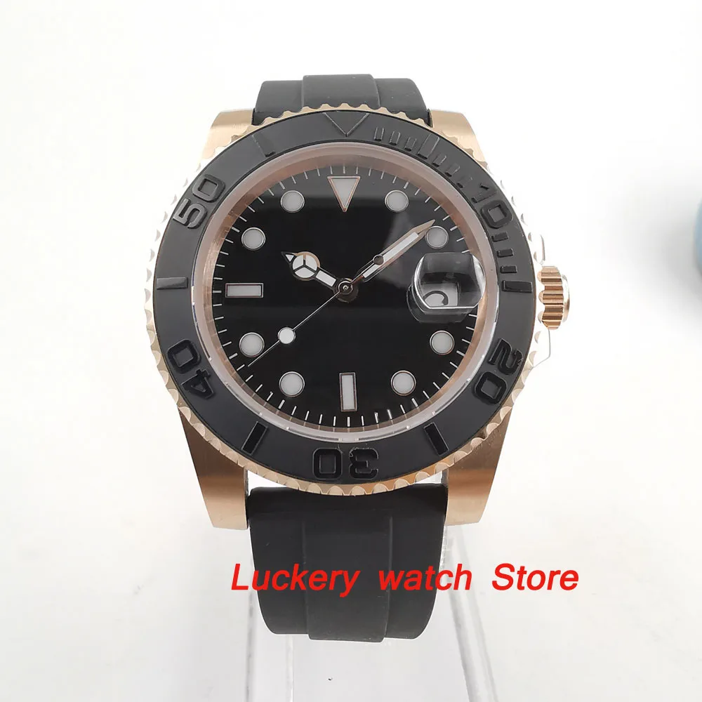 

40mm no logo black dial Luminous saphire glass;black Ceramic Bezel Automatic movement men's watch-BA53-A