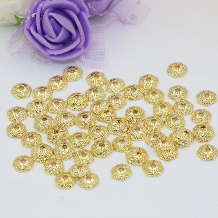 

Exquisite diy findings luxury 6mm top quality flower shape spacers beads caps accessories 30pcs carved jewelry findings B2566