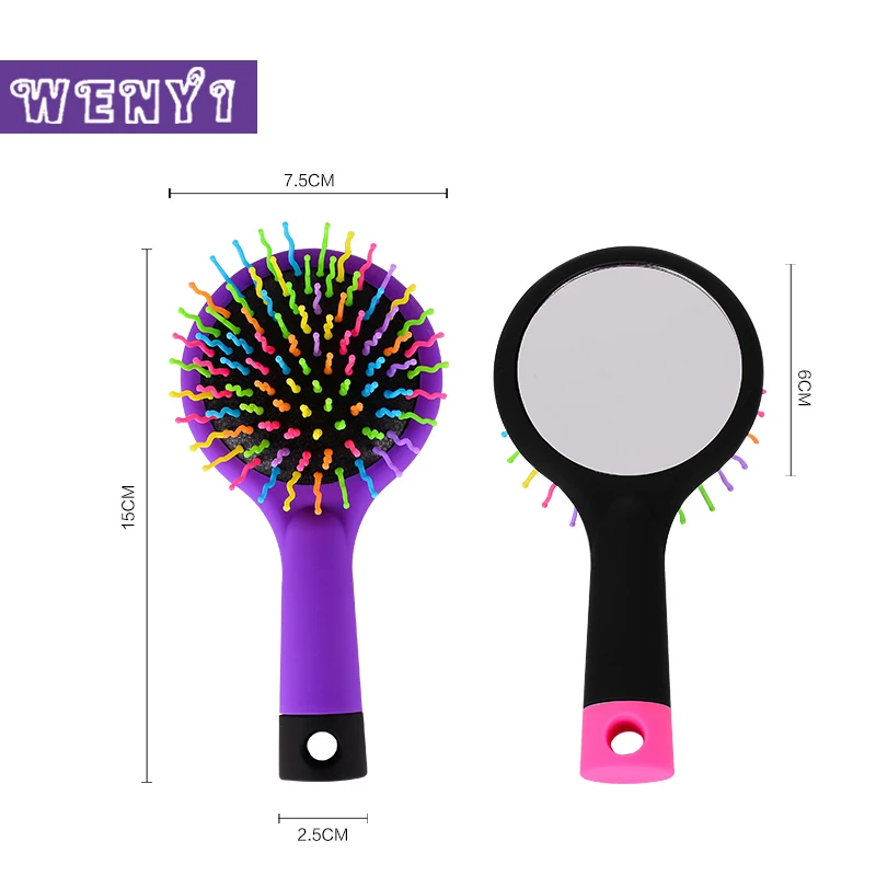 1 шт. Антистатическая расческа для волос с зеркалом|rainbow volume|comb brushstyling tools |
