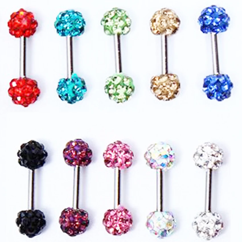 Серьги гвоздики с двойными кристаллами 2 шт. 1 2x6x3 мм|tragus earrings|earring piercingpiercing helix |
