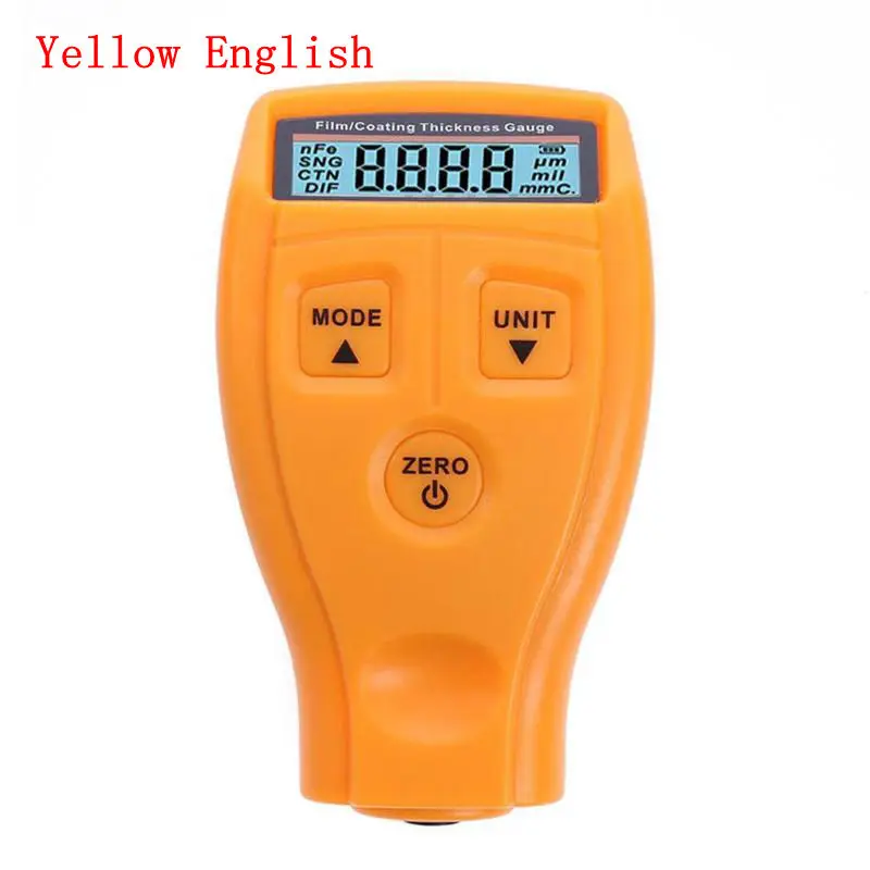 Yellow English GM200 толщиномер, измеритель толщины покрытия автомобиля, измеритель толщины, тестер, ультразвуковая пленка для покрытия автомобиля, толщиномер, измеритель, инструменты - Цвет: Yellow English