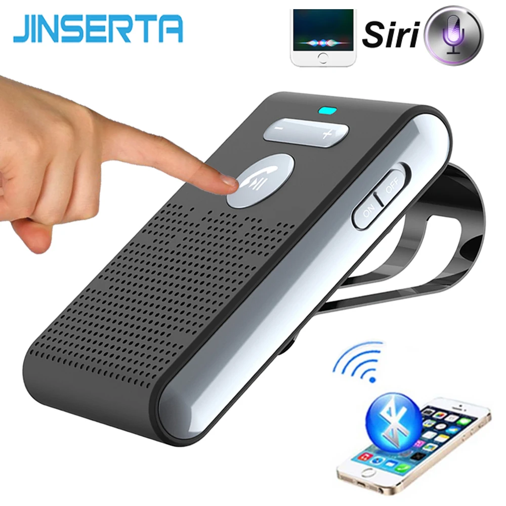 JINSERTA Bluetooth Handsfree Siri автомобильный комплект беспроводной авто динамик телефон Солнцезащитный козырек динамик для автомобиля телефон Hands Free адаптер в автомобиле