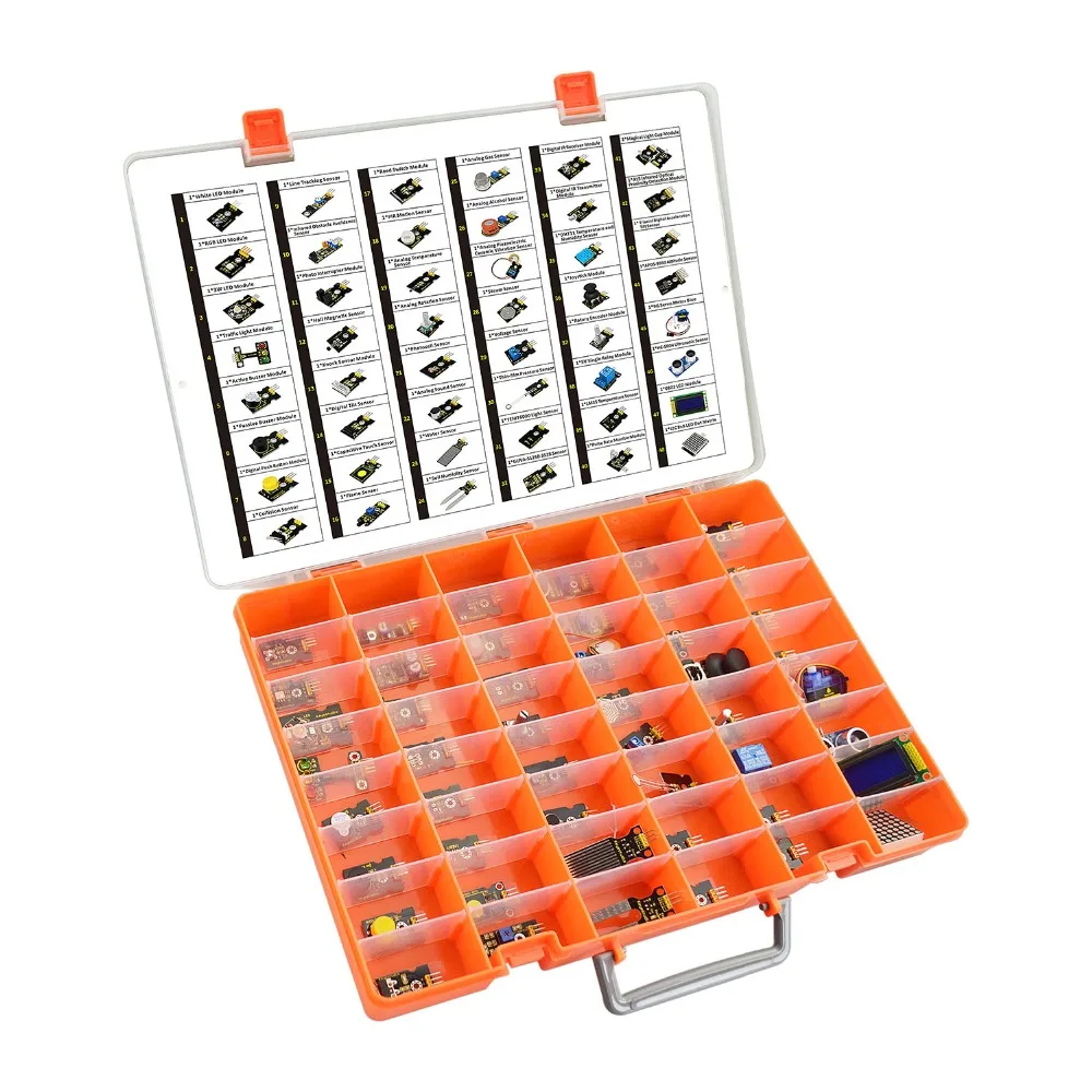 Keyestudio Sensor Starter Kit 48 in 1 With Gift Box For Arduino UNO/ 2560Mega Starter Sensor Kit  DIY Projects (48pcs Sensors)