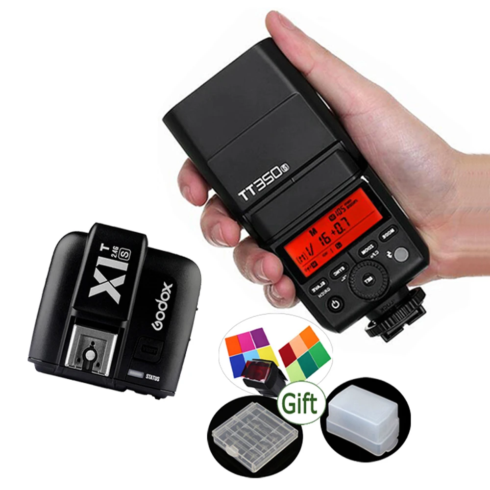 Вспышка Mini Godox TT350S TTL HSS вспышка + триггер фотовспышка для беззеркальной цифровой
