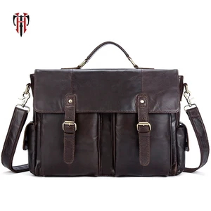 Модный ретро портфель TIANHOO, мужская сумка из натуральной кожи, сумка для ноутбука 14 дюймов, мягкая модная мужская сумка через плечо и с ручкой