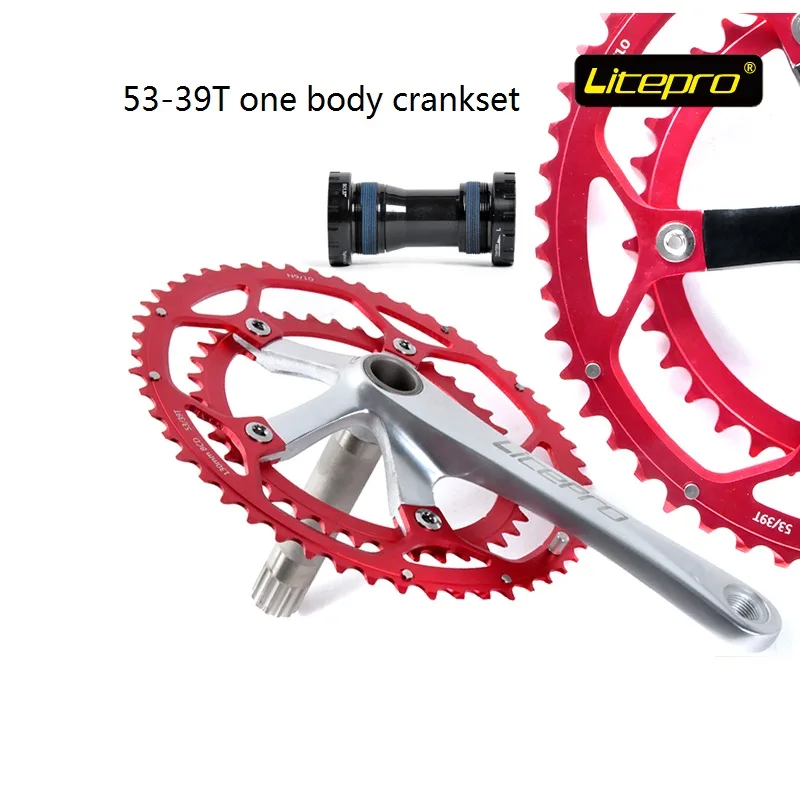

Bicycle Crank Chain Wheel 53T 39T 130 BCD One Body Road Crankset With Variable Speed Gear Folding Bike Refiting Accessories
