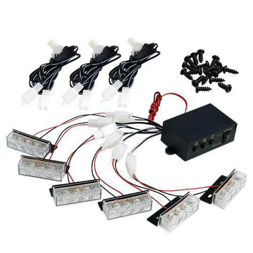 2018 Горячая Распродажа Автомобильный Стайлинг 18 LED Белый стробоскоп аварийный