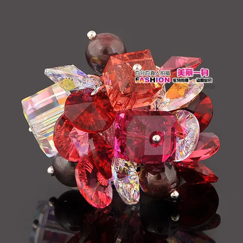 3 color crtystal flower women's ring open szie (ming) | Украшения и аксессуары