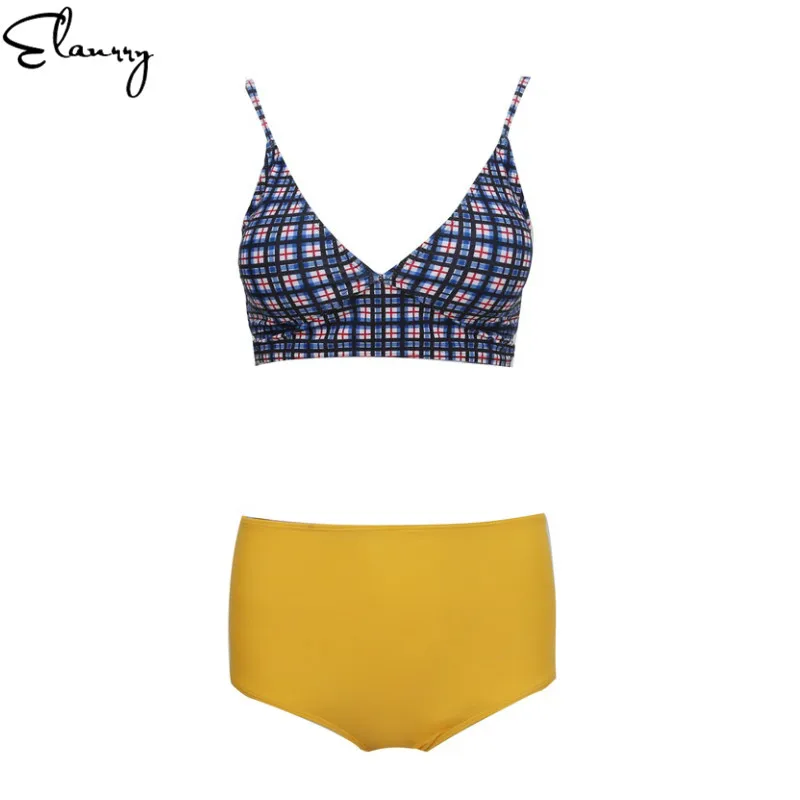 Комплект бикини с высокой талией женский купальник мягкой подкладкой 2018