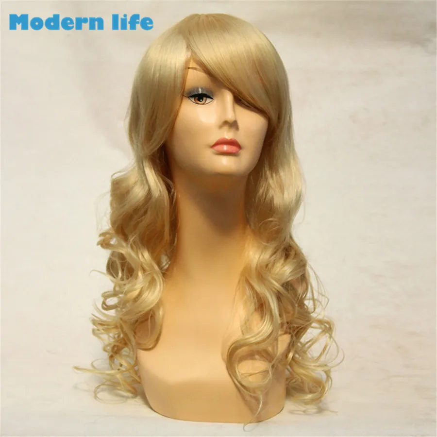60 см смотрит естественным длинные волнистые блондинка синтетический парик