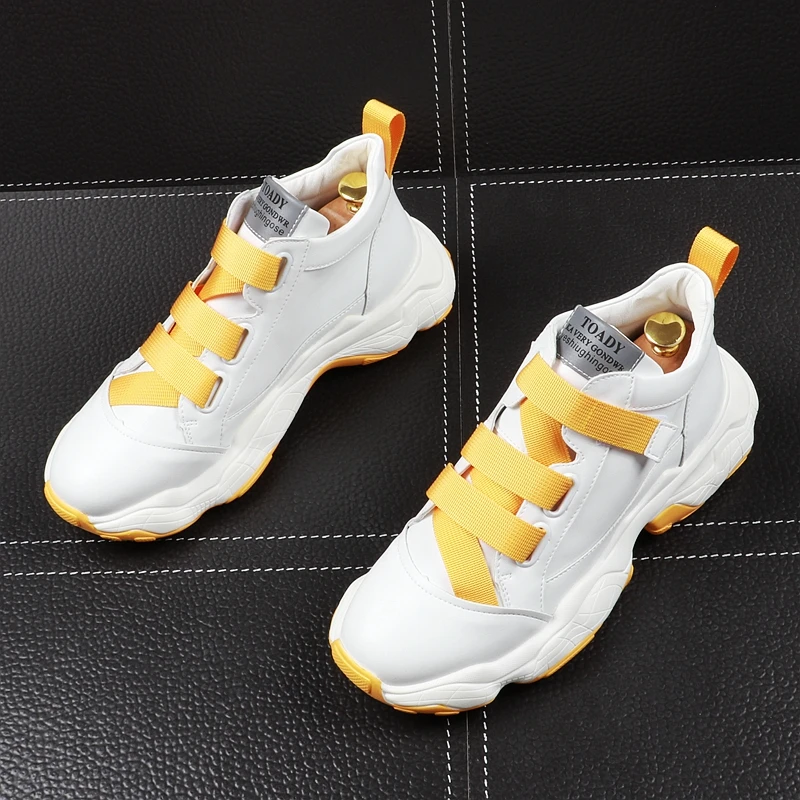 CuddlyIIPanda Men Fashion Casual Ankle Boots Spring Summer Autumn Thick Bottom Trending High Top Shoes Toady Print Sneakers | Обувь