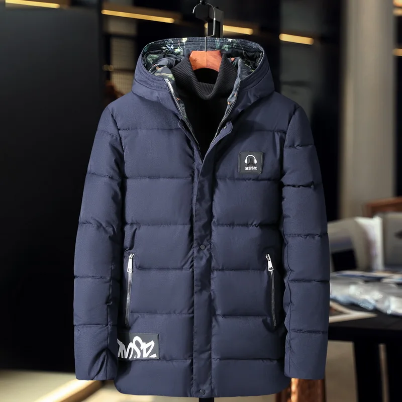Синий Размера плюс 4XL 5XL 6XL 7XL 8XL 9XL мужская куртка с капюшоном зимнее пальто и куртка с воротником куртки 120 - Цвет: Синий