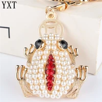 lovely red frog pendant charm rhinestone crystal purse bag keyring key chain accessories wedding party friend lover gift