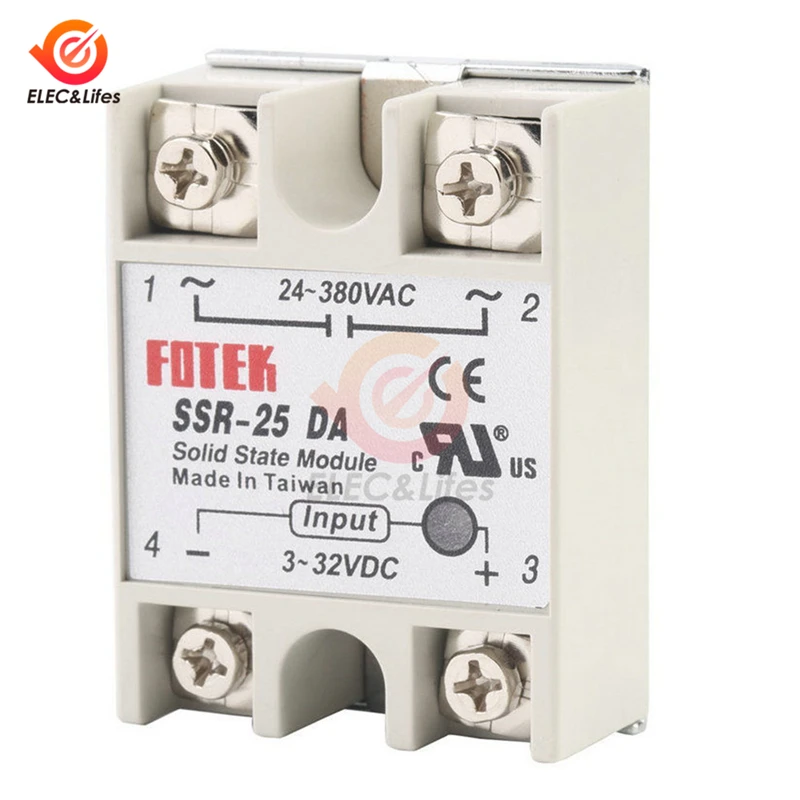 Твердотельные реле SSR-10DA SSR-25DA SSR-40DA 10A 25A 40A DC-AC конвертер 5-24VDC до 24-380V AC 220V SSR реле модуль, 6-20mA