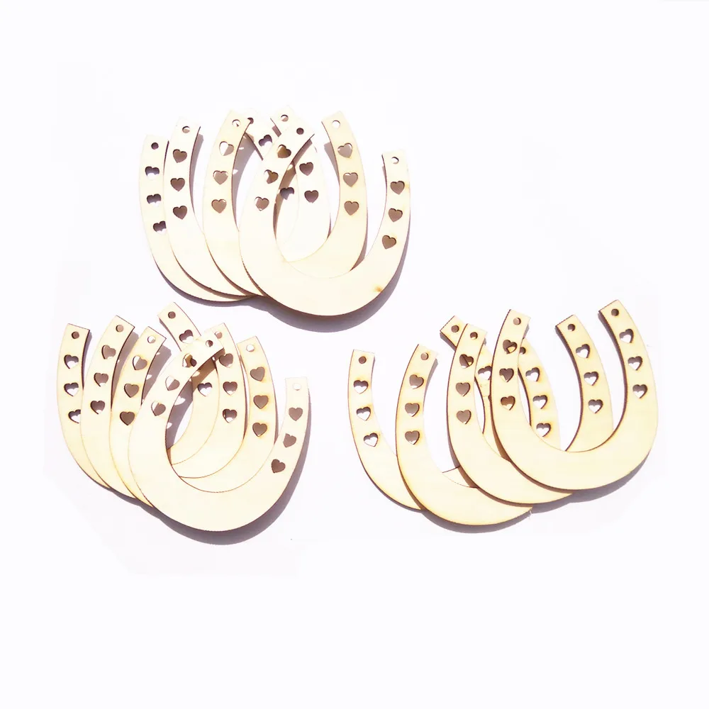 

12pcs Label Wood Iron Cheveal Hollow Heart Unpainted Embellishemnt For Making Card Scrapbooking