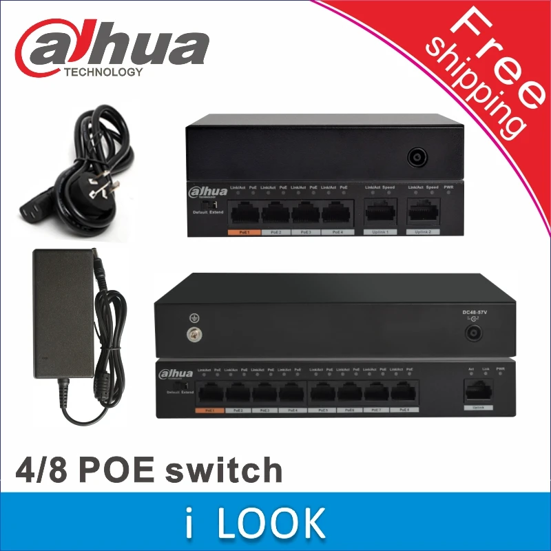 Коммутатор Dahua PoE 4 + 2 порта коммутатор 8 1 порт питание от сетевой камеры с питанием