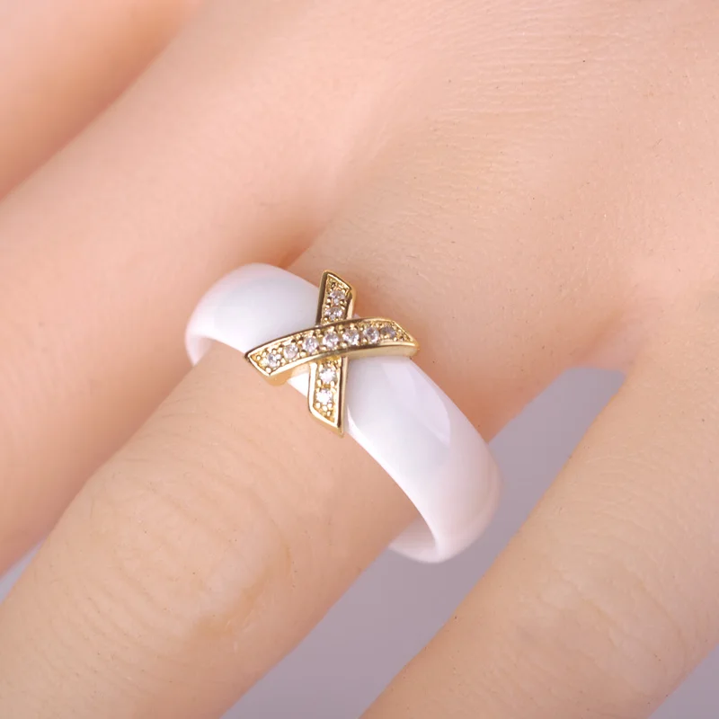 Свадьба Керамические Кольца Серьги Ювелирные Наборы Для Женщин Китайский Шик CZ