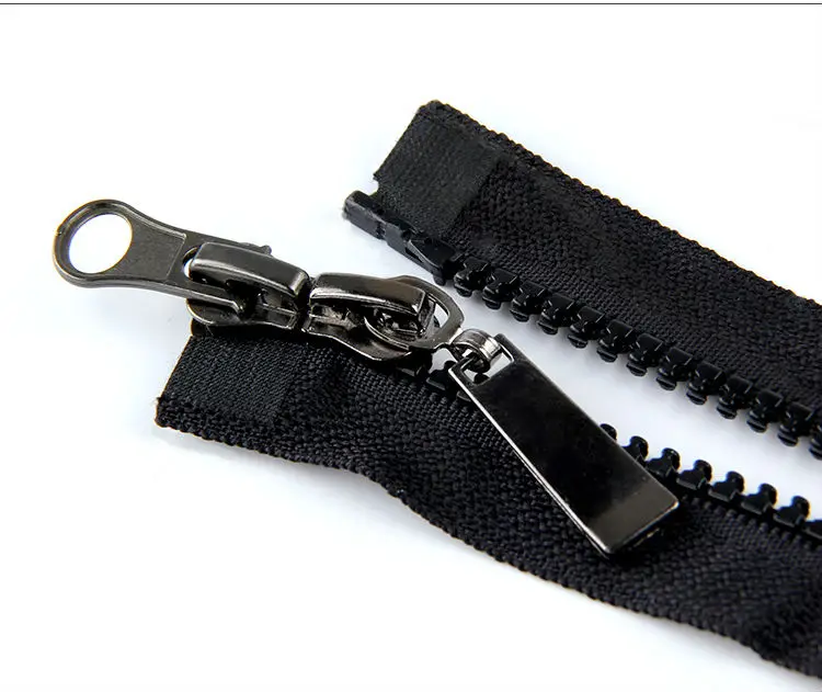 5 шт. 80 см # черные слайдеры с двойной молнией полимерная куртка на молнии/пальто