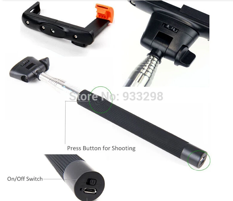 Выдвижная Ручной Беспроводной Bluetooth Selfie Монопод Палка с Кнопок Пульта