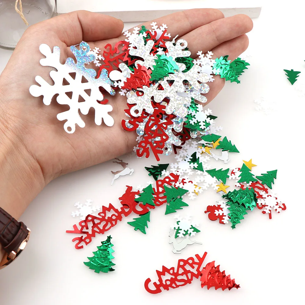 15g Mix Color Christmas Snowflake Elk Tree Santa Claus Tinfoil Sequins Gift DIY Home Decoration | Дом и сад