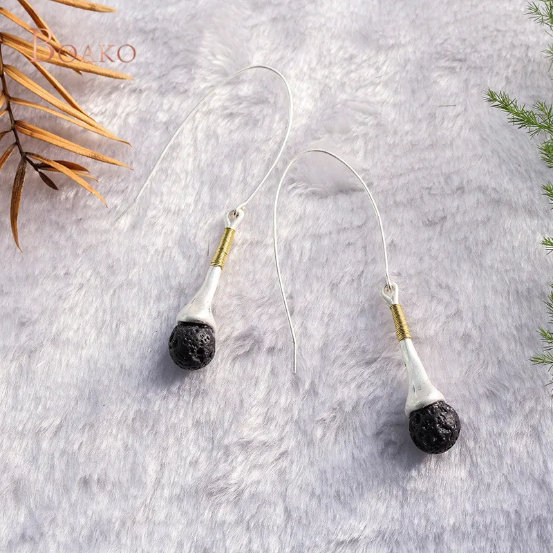 2019 Bohemian Statement Long Tassel Earrings for Women Vintage Black Stone Drop Wedding Party Bridal Fashion Jewelry Z4 | Украшения и