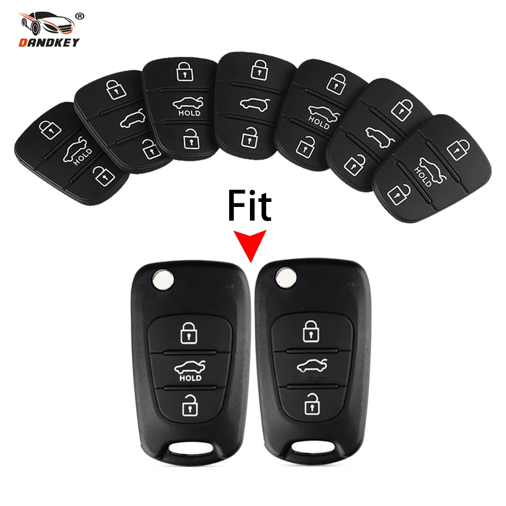 Dandkey корпус для ключа с кнопками Pad резиновый чехол накладка Hyundai Avante l10 l20 l30 IX35 Kia K2
