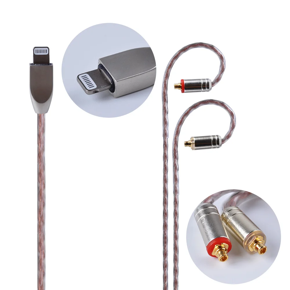 MMCX Lighting Новые Yinyoo Модернизированный Золотой ценный кабель 2,5/3,5/4,4 мм балансный кабель с MMCX/2pin разъем плотным верхним ворсом KZ ZST ZS10 лампа указателя V80 V30 ОСО - Цвет: MMCX Lighting