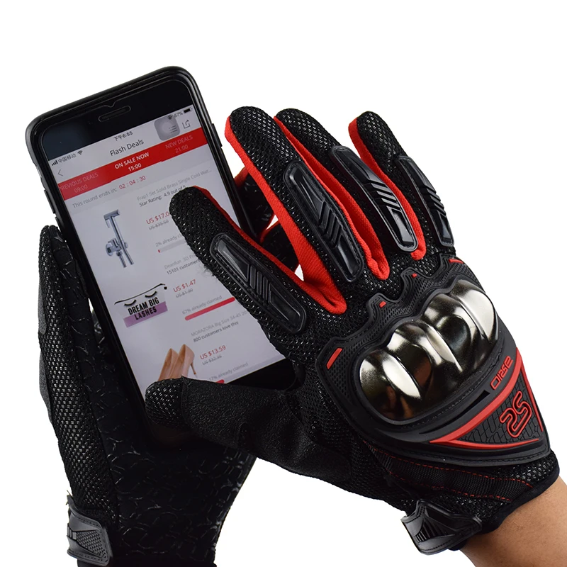 

Touch Screen Motorcycle Gloves Summer Breathable Wearable Protective Outdoor Sports Full Finger Riding Glove Motocross Guantes