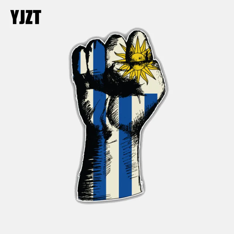 

YJZT 6.8CM*12CM Car Uruguay World Flag Hand Window Motorcycle Decal Car Sticker 6-3028