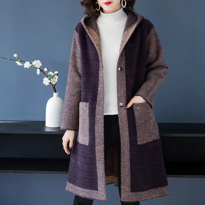 Брендовое пальто Осень зима Женское новое OL Commuter хит цветное с карманами