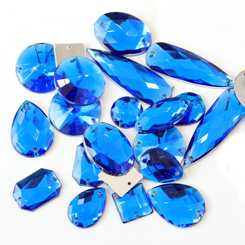 100 шт./упак. Стразы смешанных форм кристаллы акриловые для шитья разных размеров