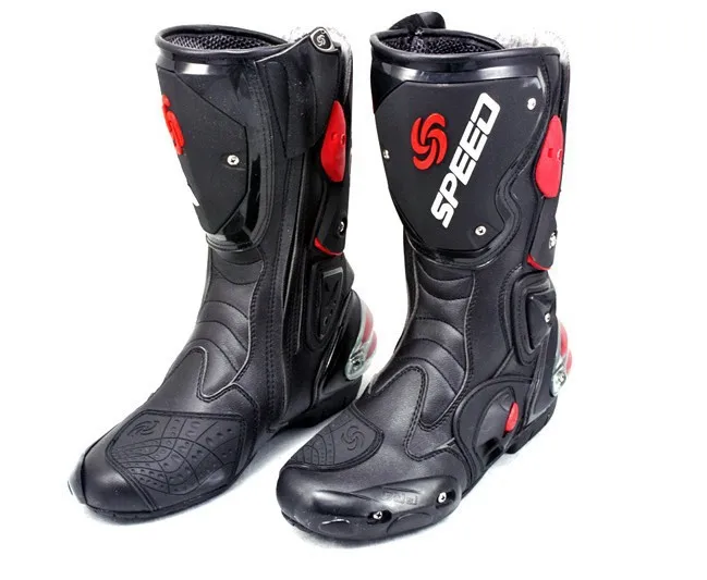 Мужские кожаные ботинки для езды на велосипеде мотоциклетные гоночные