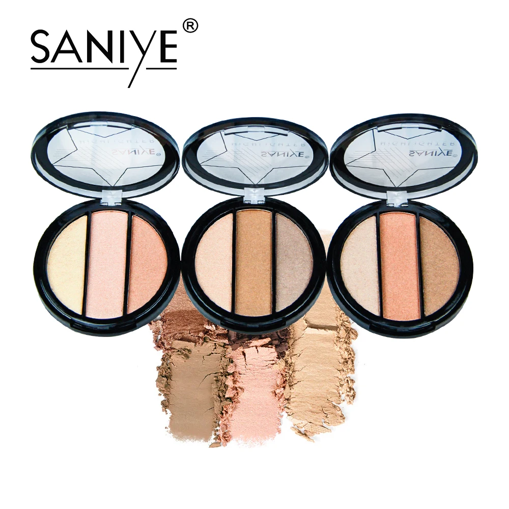 SANIYE 3 вида цветов Золото ультра светящийся луч хайлайтер палитра пудра для женщин