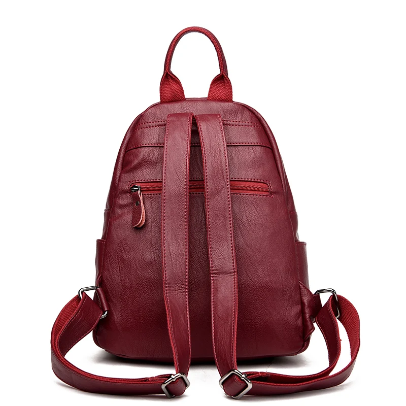 New Fashion Woman Backpack 2017 Leather Brands Female Backpacks GirlsHigh Quality Schoolbag Elegant Mochilas Feminina | Багаж и сумки