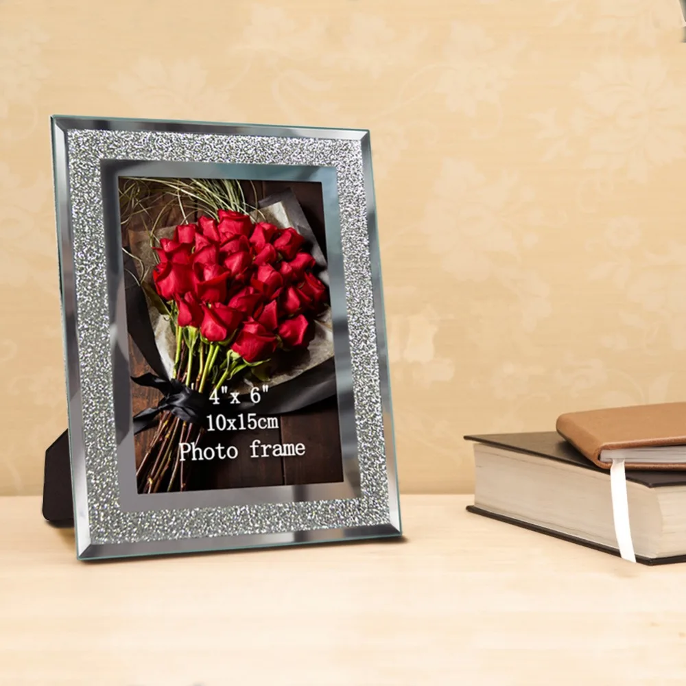 Giftgarden 4x" стеклянные рамки с серебряной стороной картины рамки наборы домашнего декора украшения, набор из 2 шт