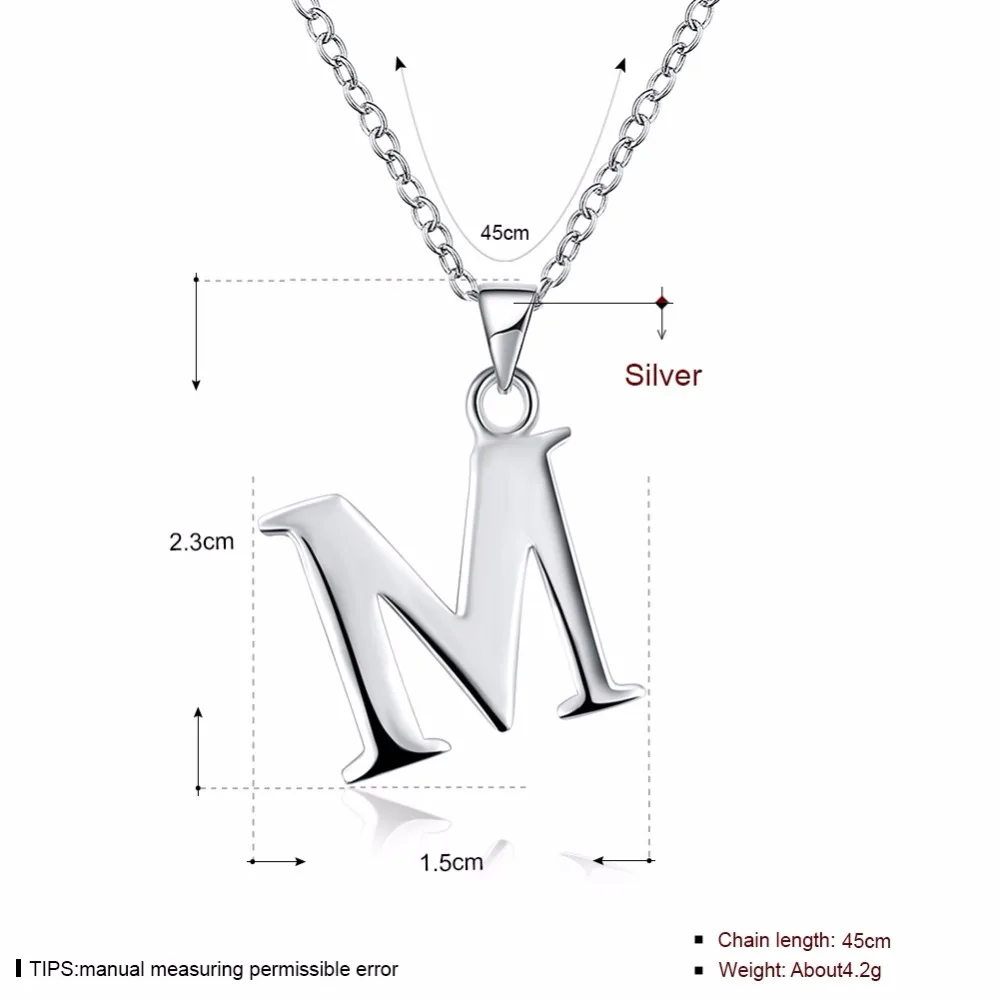 Хит новинка английская серия букв Классическая подвеска в форме буквы м