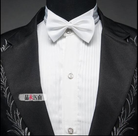 

NEW Embroidery Men's FASHION Formal Dress Suit Sets Wedding Dress Leisure male blazer (suit+pant) / S-XL