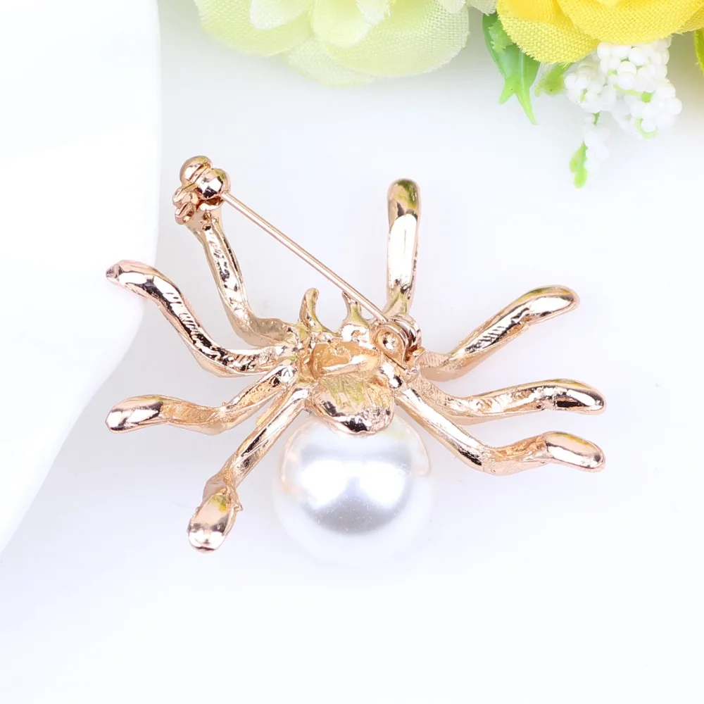 WEVENI горный хрусталь имитация жемчуга брошь в виде паука для женщин насекомое