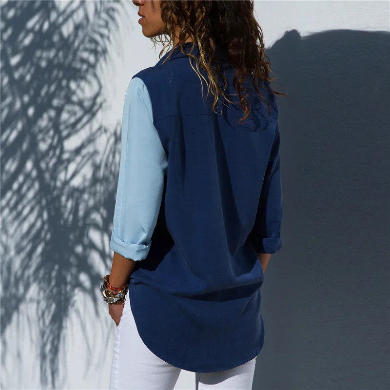 Plus Size Women Blouses 2019 Fashion Long Sleeve Turn Down Collar Office Shirt Chiffon Blouse Shirt Casual Tops Blusas Femininas